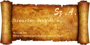 Szeszler András névjegykártya